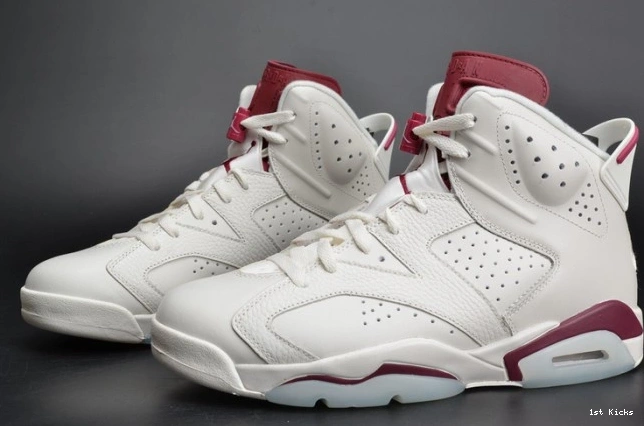 Jordan Retro 6 white Maroon 384664-116 Air 0727